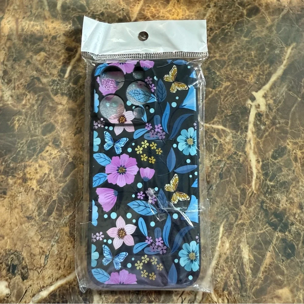 Phone Case Apple iPhone 16 Pro Case (4) Pack Purple Black Colorful Floral Hearts